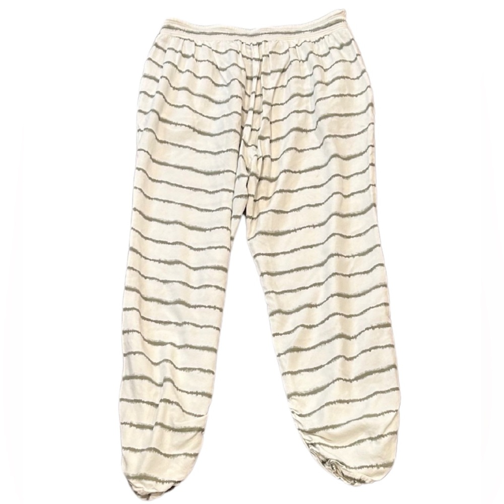 Carve Designs Avery Beach Pants | Cream/Green Tie Dye Stripe | Size Small - Picture 4 of 7
